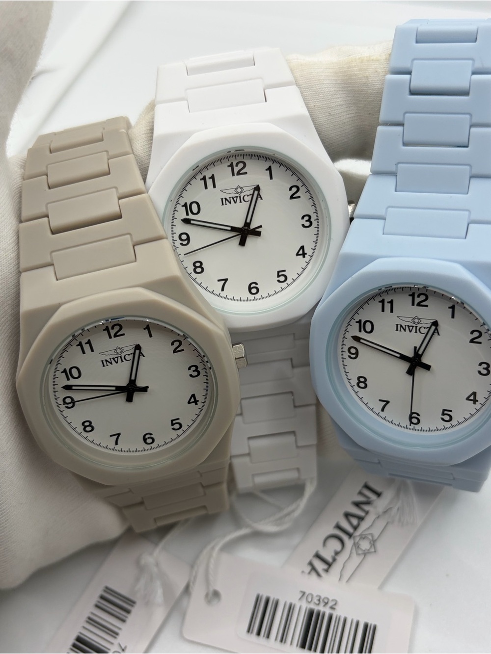 Invicta Signature Specialty Collection 3 WATCH BUNDLE! Blue, White, Apricot 40MM